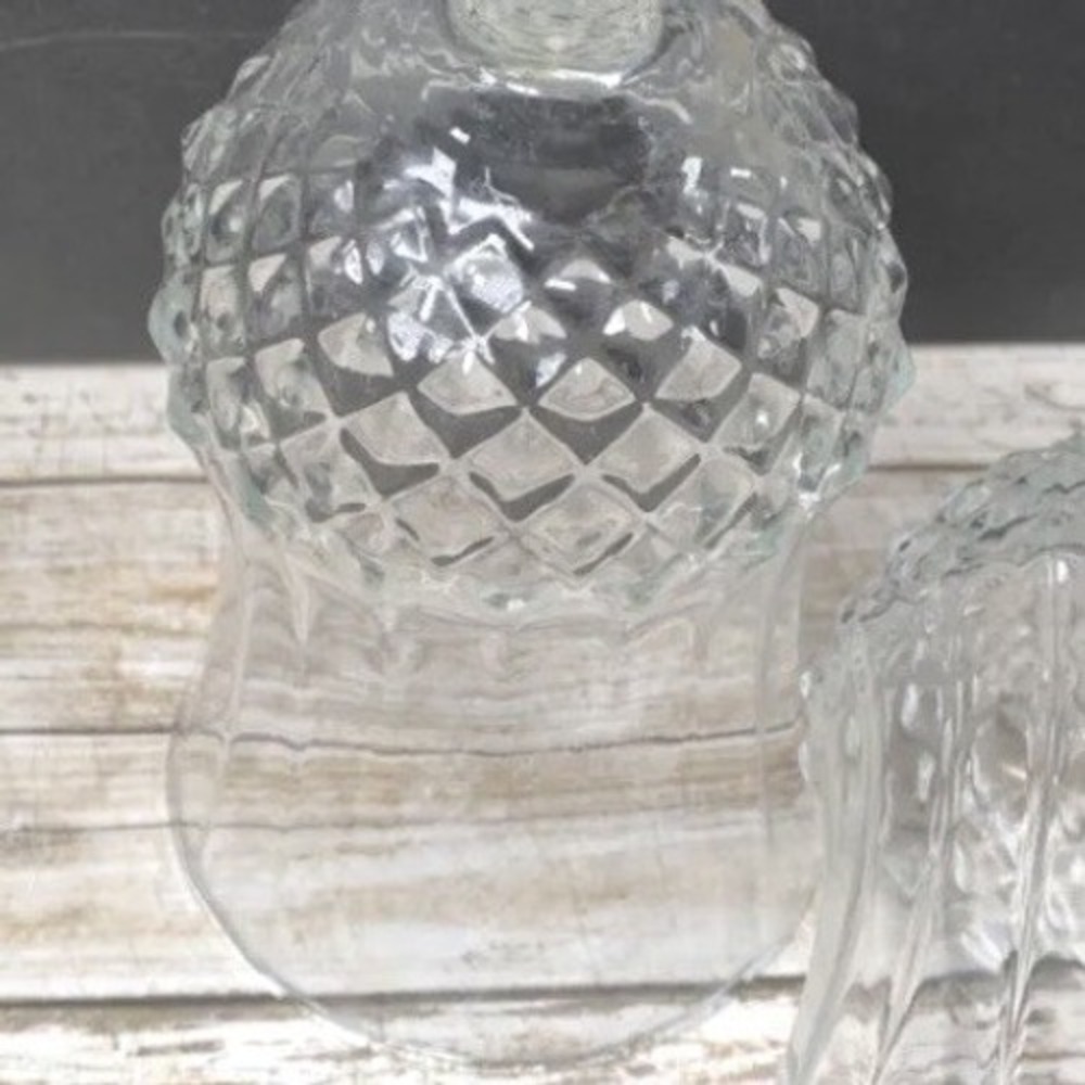 Vintage Home Interiors Candle Votive Holders Clear Glass Diamond Pair 2pc - Picture 3 of 6